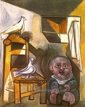 L enfant aux colombes 1943 kubistisch Ölgemälde